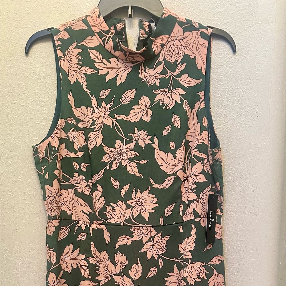 Lulu's Pink Sheath Dress Square Neck Wedding Guest